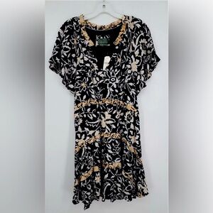 NWT Anthropologie Black and white Floral Dress